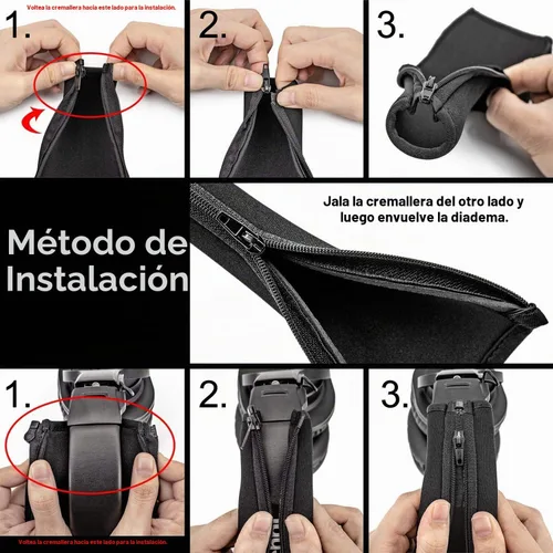 Vista 7 de Funda para diadema compatible con auriculares modelo Pro (negro)