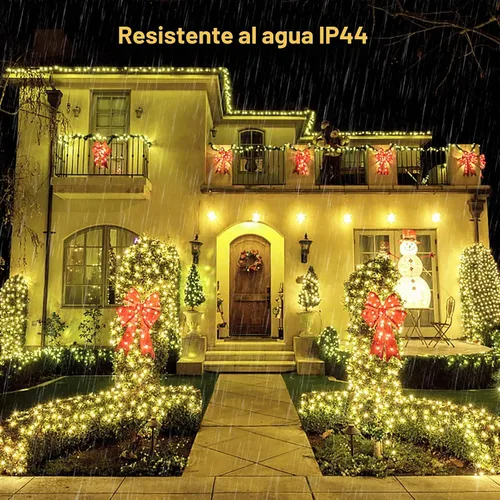 Vista 4 de JMEXSUSS 360 Luces LED de Red de Navidad para Exteriores Impermeables, Conectables de 12 pies x 5 pies, Luces de Red para Exteriores de Malla