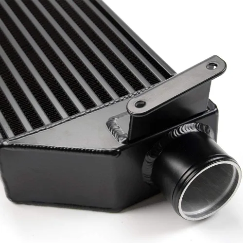 Vista 5 de Intercooler doble + kit de manguera azul negro compatible con VW VOLKSWAGEN Golf R GTI MK7 actualización