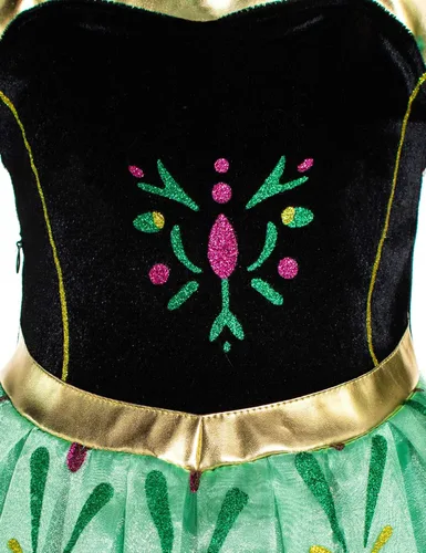 Vista 6 de Party Chili Disfraces de princesa de cumpleaños para niñas de 3 a 12 años Verde