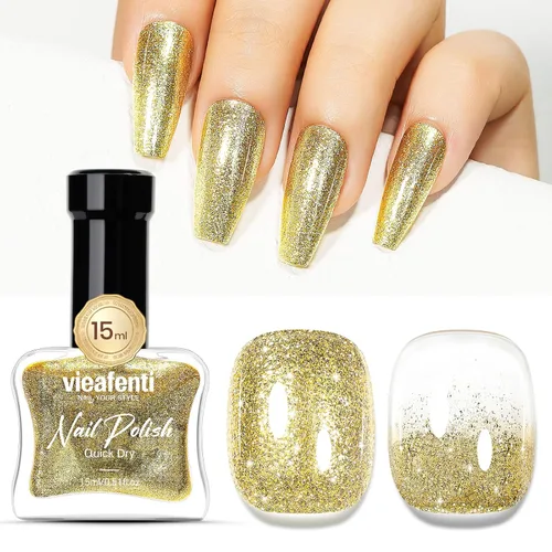 Vista 15 de Esmalte de uñas negro 15ml, esmalte de uñas de secado rápido, esmalte regular de larga duración, secado al aire, base de aceite, esmalte de uñas
