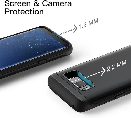 Vista 4 de JETech Funda a prueba de golpes para Samsung Galaxy S8, cubierta protectora de doble capa con absorción de golpes (negro)