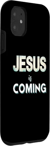 Vista 3 de Funda para iPhone 11 Jesus Is Coming Christian Faith Quote Revelation Saying