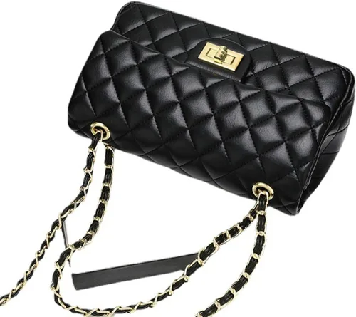 Vista 5 de MBETA Bolso de hombro con cadena de rombo de estilo clásico, bolso de mensajero de gran capacidad