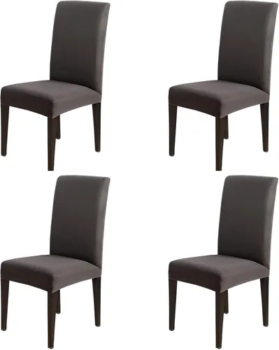 Vista 13 de Dimatic Paquete de 2 fundas elásticas de licra para sillas de comedor, extraíbles y lavables, fundas protectoras para sillas de comedor, cocina