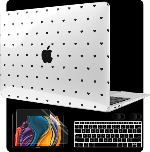 Vista 10 de MEEgoodo Funda para MacBook Air de 13 pulgadas 2021 2020 2019 2018 lanzada A2337 M1 A2179 A1932 con Touch ID, carcasa rígida de plástico y cubierta