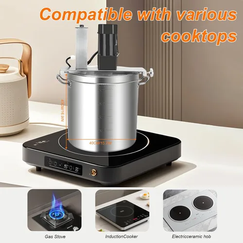 Vista 6 de Mezclador automático comercial de alimentos de 25 L, acero inoxidable, raspador de 4 cuchillas, control de velocidad ajustable, para uso industrial