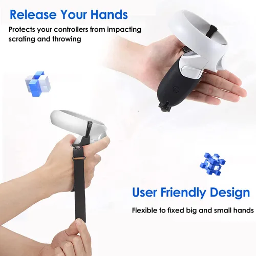 Vista 2 de YRXVW Controller Grips Cover for Oculus Quest 2, Silicone Hand Grips Unibody Design with Adjustable Knuckle Strap Accessories Compatible with Quest