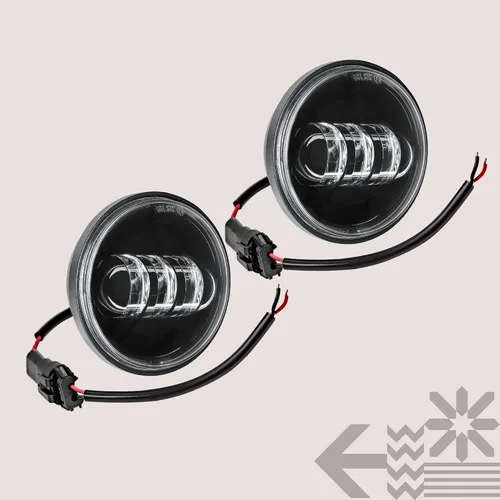 Vista 8 de TRUE MODS 2 piezas de 11.4 cm Osram LED Harley luz antiniebla de paso [acabado negro] luz antiniebla de paso para motocicleta Harley Davidson