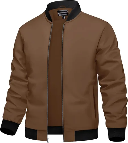 Vista 12 de TACVASEN Chaqueta Ligera para Hombre Chaqueta Bomber de Primavera Otoño Rompevientos Abrigos Casuales Elegantes con Bolsillos