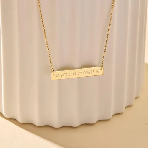 Vista 5 de Collar de plata de ley grabado personalizado para mujer (16 pulgadas con extensor de 2 pulgadas) Collar personalizado para mujer Regalo para novia