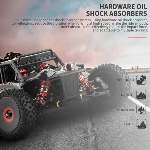 Vista 5 de GoolRC WLtoys 124016 V2 - Coches RC sin escobillas, auto de control remoto a escala 1:12, 4WD 75KM/H de alta velocidad para adultos, 2.4 GHz todo