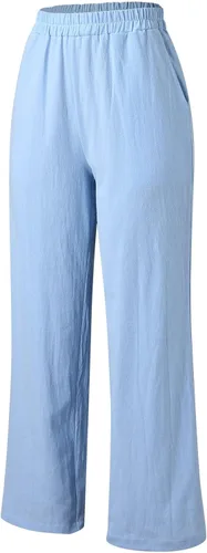 Vista 7 de Womens Soft Solid Color Loose Pockets Outdoor Pants Long Elastic Trousers Womens Work Pants Office Casual Curvy