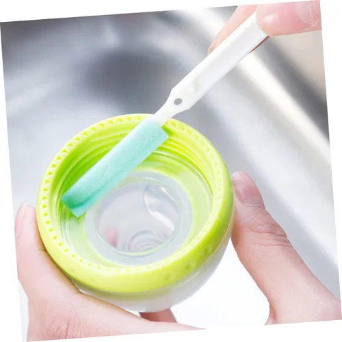 Vista 4 de KALLORY Juego de 3 cepillos de taza con mango ergonómico, pequeños cepillos de limpieza para botellas, ventanas de cocina y limpieza más suave sin