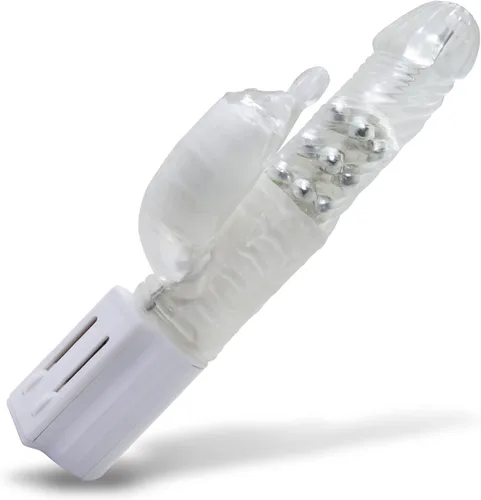 Vista 8 de LeLuv Conejo Vibrador Toadstool Tip Eje Remolino Silencioso Azul