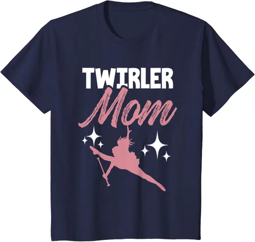Vista 81 de Twirler Mom Baton Twirl Mother Majorette Twirling Camiseta, Negro, S