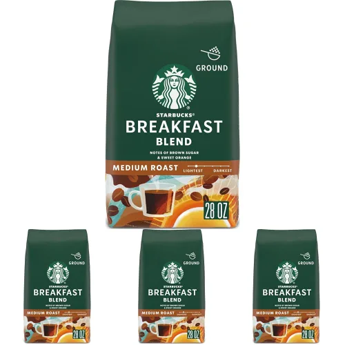 Vista 24 de Starbucks Mezcla de desayuno molido tostado medio, bolsa de 18 onzas