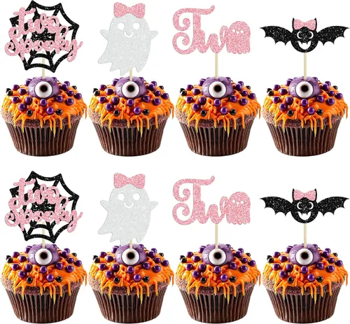 Vista 15 de 24 piezas de decoración de magdalenas Ghost One con purpurina para Halloween, fantasma, para magdalenas, decoración de magdalenas, fantasma, uno