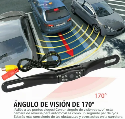Vista 3 de Cámara de respaldo de matrícula, impermeable, vista trasera de 170°, cámara de visión trasera, visión nocturna, sistemas de cámara de respaldo