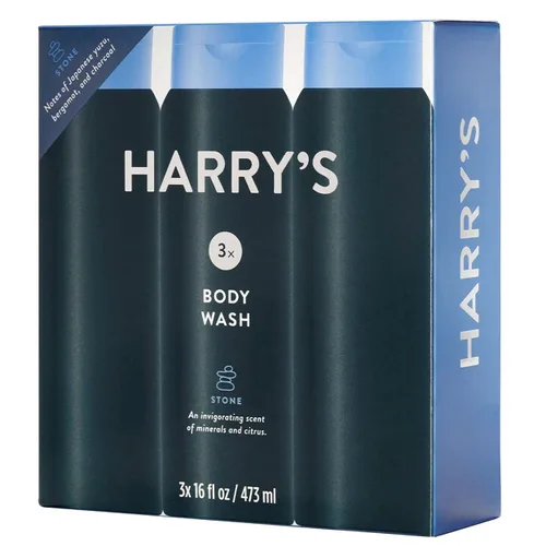 Vista 2 de Harry s Men s Gel de baño, aroma a piedra, 16 onzas líquidas (paquete de 3)