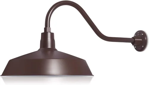 Vista 21 de 17 pulgadas. RLM Warehouse - Pantalla con brazo de cuello de cisne y bombilla Led A19 5000K de 9W