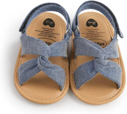 Vista 5 de Timatego Sandalias de verano para bebés y niñas con suela suave de flores, zapatos de vestir para cuna, recién nacidos, para recién nacidos
