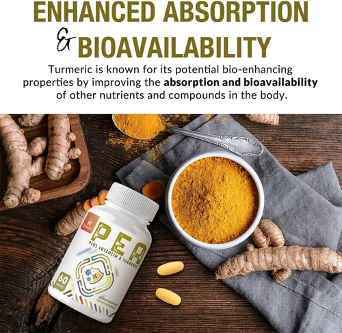 Vista 4 de Palmitoiletanolamida de 1500 mg con luteolina 98% y cúrcuma, alta absorción, suplemento de guisantes micronizados para el manejo de molestias