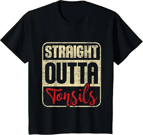 Vista 38 de Straight Outta Amígdalas - Camiseta de recuperación de cirugía de eliminación de amígdalas Asphalt Grey