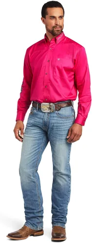 Vista 3 de ARIAT Camisa de sarga con logotipo del equipo para hombre Negro