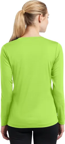 Vista 3 de Sport-Tek señoras cuello en V playera orquídea rosa
