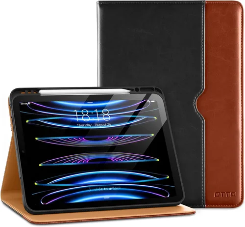 Vista 28 de DTTO para iPad Pro 12.9 6ª / 5ª / 4ª / 3ª generación Funda 2022/2021/2020/2018, Funda de cuero premium tipo folio con soporte integrado