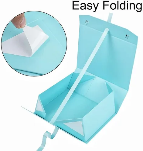 Vista 5 de GoooodGift Caja de regalo grande azul, 1 paquete de 13.5 x 11 x 5.3 pulgadas, caja de regalo de lujo para regalos con tapa de cierre magnético