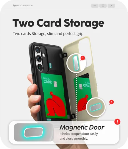 Vista 169 de GOOSPERY Parachoques magnético para puerta compatible con Galaxy S9 Plus, tarjetero tipo billetera con cierre automático por iman, funda protectora