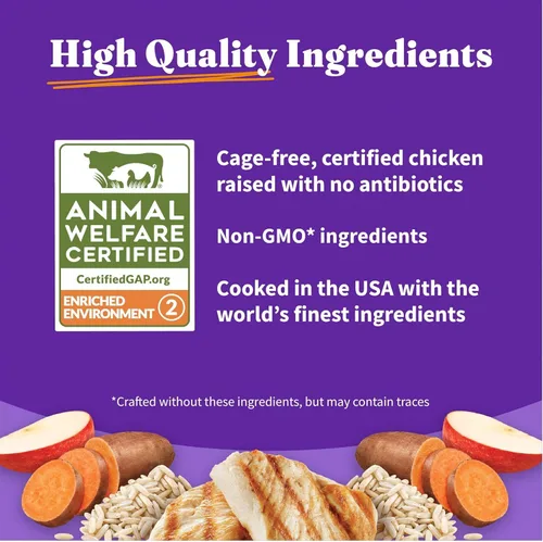 Vista 8 de Halo Holistic, comida para perros sin jaula con pollo libre y arroz integral, fórmula de cereales saludables, comida seca para perros, salud