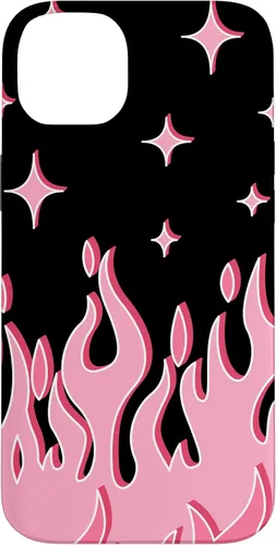 Vista 15 de Lindo patrón de llama rosa Grafitti Flames Pastel Goth Case para iPhone 17