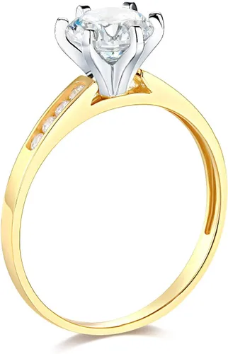 Vista 2 de Anillo de compromiso de boda de oro amarillo o blanco de 14 quilates