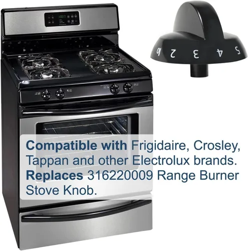 Vista 5 de HQRP Perilla de válvula de estufa de gas para quemador superior compatible con Frigidaire, Crosley, Tappan 316220009, 1379610, AP4322122, PS1991531