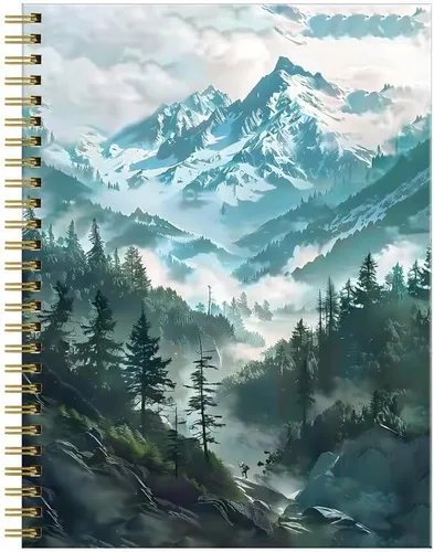 Vista 6 de Cuaderno de espiral para mujer, cuadernos universitarios A5 de 6 x 8.4 pulgadas, 120 páginas (60 hojas) diario rayado con papel grueso de alta