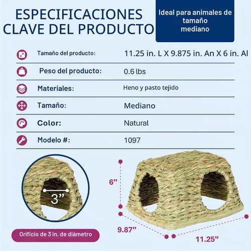 Vista 4 de prevue hendryx 1097 Hideaway de la naturaleza zacate Hut Juguete, Medium