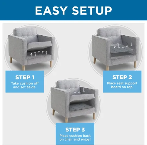 Vista 5 de Tabla de apoyo para cojín de silla para asiento caído (17 x 22), paquete de 2 Seat Support Under Cushions - 8mm Engineered Wood for Recliner &