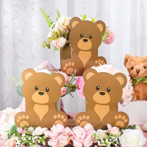 Vista 2 de Hushee - Juego de 12 centros de mesa con diseño de oso para baby shower
