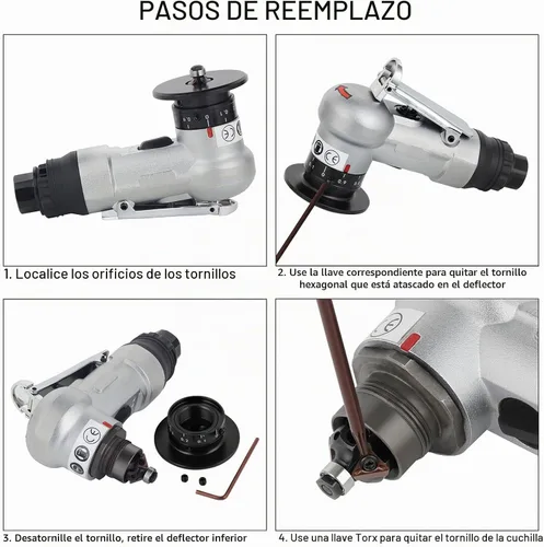 Vista 7 de Mini máquina de biselado 2 en 1, herramienta de chaflán de aire, herramienta de desbarbado para madera de metal, herramientas neumáticas, pequeñas
