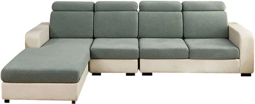 Vista 11 de MBROS Fundas de cojín para sofá modular en forma de L, funda de cojín elástica para silla, sofá biplaza, protector de muebles, tela jacquard
