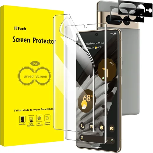 Vista 20 de JETech Protector de pantalla para Google Pixel 6a de 6.1 pulgadas con protector de lente de cámara, herramienta de fácil instalación, compatible