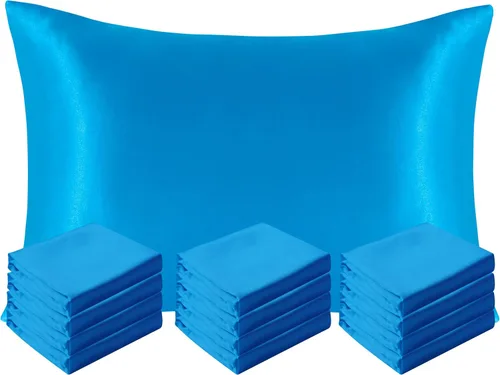 Vista 63 de NTBAY Paquete de 2 fundas de almohada estándar de satén para cabello y piel, lujosas y sedosas fundas de almohada con cierre de sobre, 20 x 26