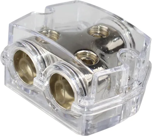 Vista 3 de Calibre 1X0 en 2X0 Gauge Out Car Power/Ground Distribution Block Clear PD-05C-0GA