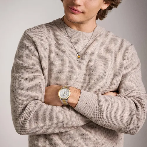 Vista 5 de Fossil Neutra - Reloj cronógrafo de cuarzo de acero inoxidable y cuero para hombre