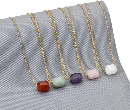 Vista 7 de Collar de cristal curativo de cornalina natural, collar de ansiedad terrosa y curación