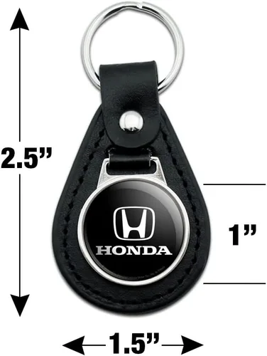 Vista 2 de Llavero de cuero negro con logotipo de Honda