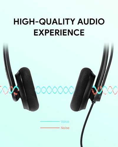 Vista 3 de Yealink Auriculares USB UH34 con micrófono, certificados por equipos, auriculares con cable con micrófono con cancelación de ruido para computadora
